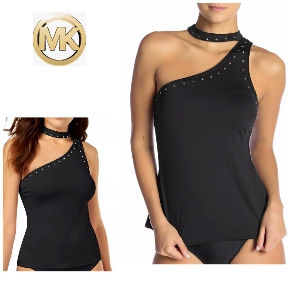 Michael Kors Choker Studded Tankini Top. NWT